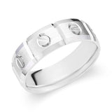 Men's Beveled Edge Screw Motif Wedding Ring-119-00663