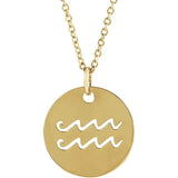 Aquarius Zodiac Disc Set on Adjustable Chain - Luvona