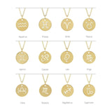 Aquarius Zodiac Disc Set on Adjustable Chain - Luvona