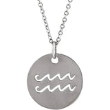 Aquarius Zodiac Disc Set on Adjustable Chain - Luvona