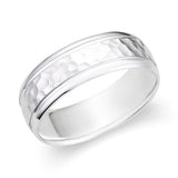 Mens Hammered Wedding Band-119-01618