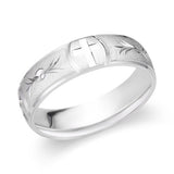 Men's Engraved Cross Wedding Band-119-00696