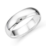 6MM 14k White Gold Plain Band-119-02095