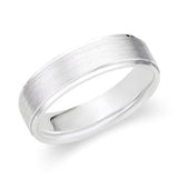 Mens Brushed Center Wedding Ring