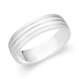 Mens Wedding Ring with Grooved Inlay-119-01580