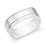 Men's Matte Finish European Shank Wedding Band-119-00446