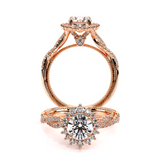 Renaissance-987R Round halo engagement Ring