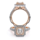 VENETIAN-5065P Princess halo engagement Ring