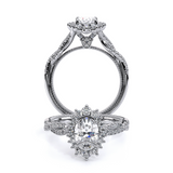 Renaissance-987OV Oval halo engagement Ring