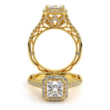 VENETIAN-5061P Princess halo engagement Ring
