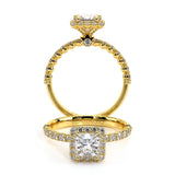 Renaissance-954P Princess halo engagement Ring