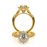 Renaissance-987R Round halo engagement Ring