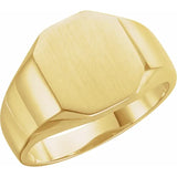 Sterling Silver 9x7 mm Octagon Signet Ring - Luvona